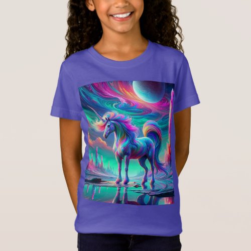Surreal Unicorn in a Crystal Cave T_Shirt
