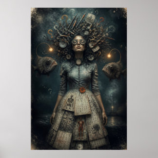 Surreal Victorian Woman Dark Fantasy Art Print