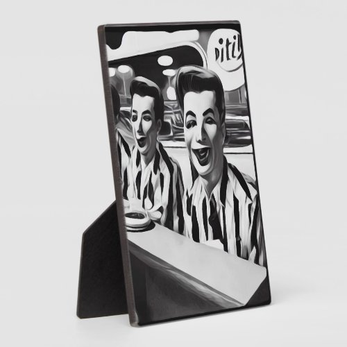 Surreal Vintage Caf Boys Plaque