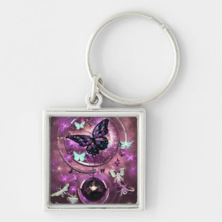 Surreal Vintage Dark Butterfly Keychain