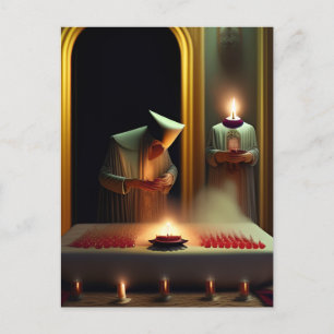 Surreal Weird Ritual Postcard