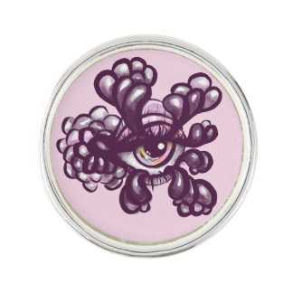 Surreal Weirdcore Eye Artwork - Dreamy Pastel Pink Lapel Pin