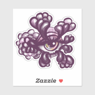 Surreal Weirdcore Eye Artwork - Dreamy Pastel Pink Sticker