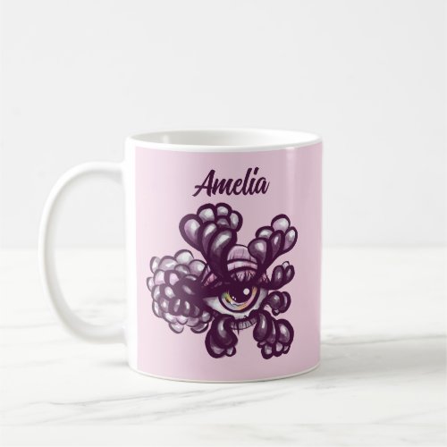 Surreal Weirdcore Eye Artwork in Dreamy Pastel Coffee Mug