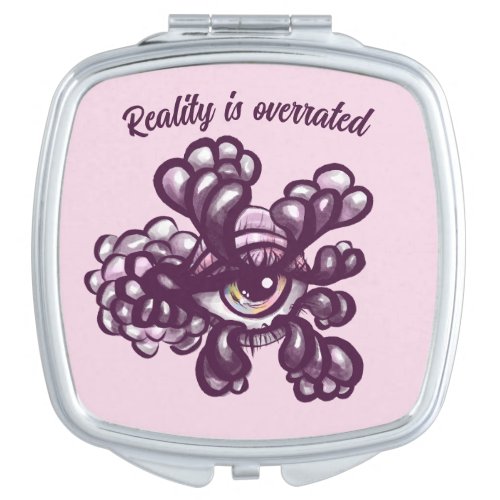 Surreal Weirdcore Eye Artwork in Dreamy Pastel Compact Mirror