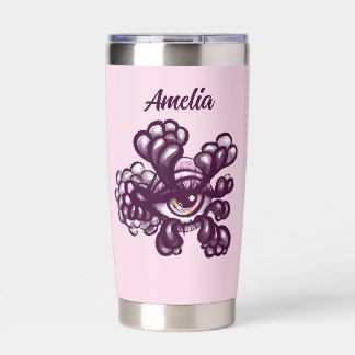 Surreal Weirdcore Eye Artwork in Dreamy Pastel Insulated Tumbler