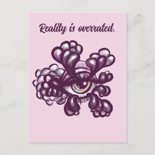 Surreal Weirdcore Eye Artwork in Dreamy Pastel Postcard