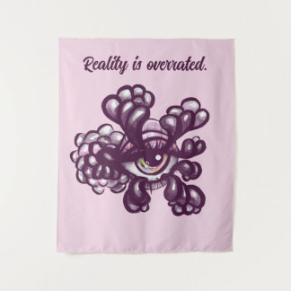 Surreal Weirdcore Eye Artwork in Dreamy Pastel Tapestry