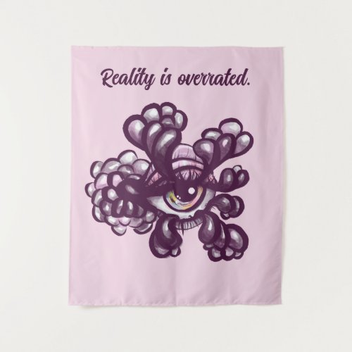 Surreal Weirdcore Eye Artwork in Dreamy Pastel Tapestry