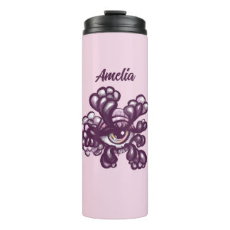 Surreal Weirdcore Eye Artwork in Dreamy Pastel Thermal Tumbler