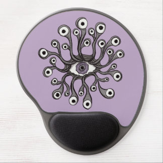 Surreal Weirdcore Eye Tentacle Artwork - Purple Gel Mouse Pad