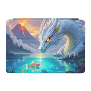 Surreal White Dragon and Gold Fish iPad Mini Cover