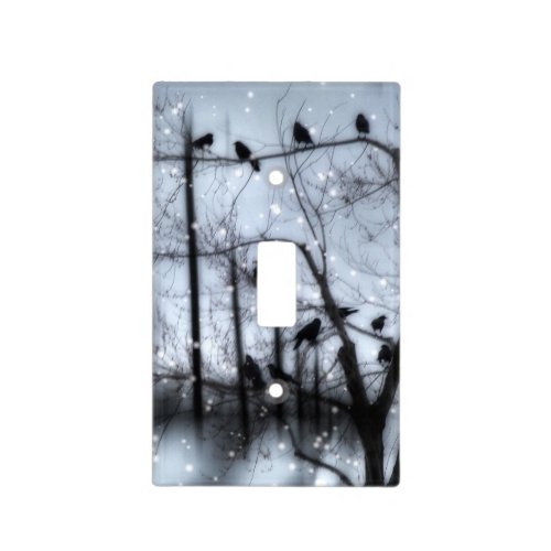 Surreal Winter Blackbirds Light Switch Cover