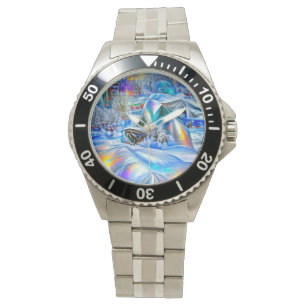 Surreal Winter Wonderland with Iridescent Lights Watch