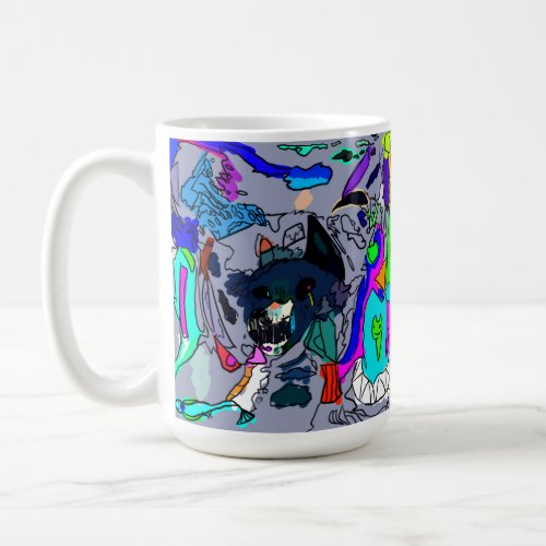 Surreal Wolf Drawing  Coffee Mug