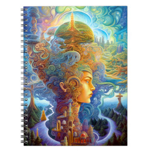Surreal Woman Landscape Fantasy Art Notebook