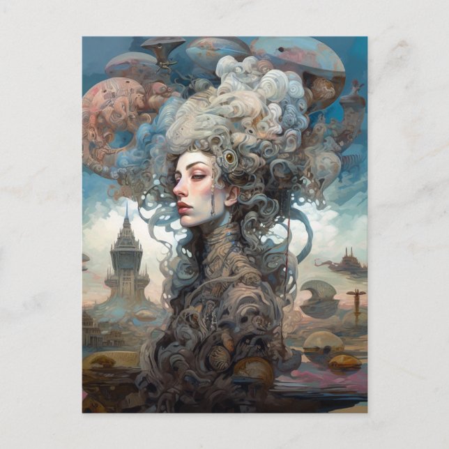 Surreal Woman Landscape Fantasy Art Postcard (Front)