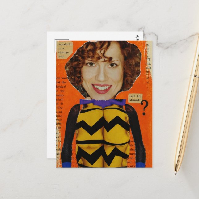 Surreal Woman With A Spider Body Mixed Media   Postcard (Front/Back In Situ)
