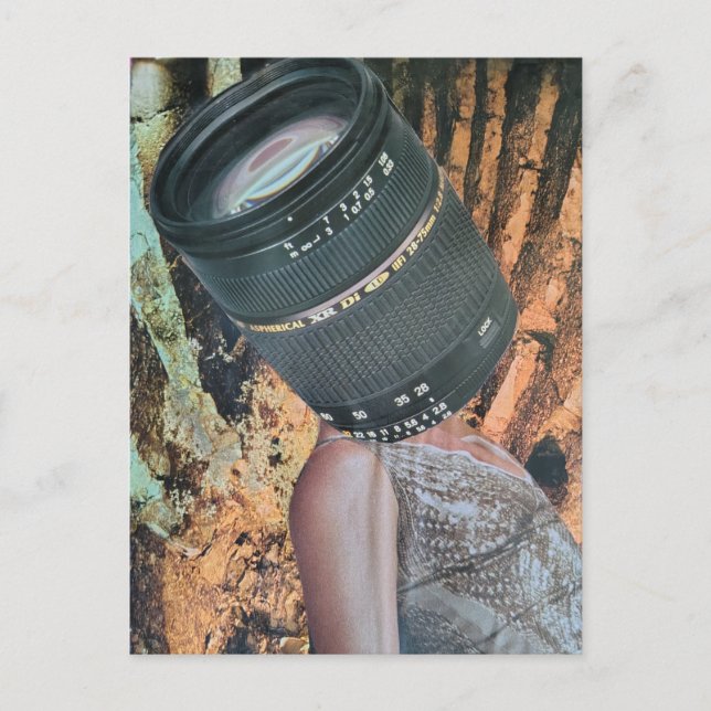 Surreal Woman With Camera Lens Head Postcard (Front)