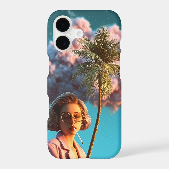 Surreal Woman with Palm Tree iPhone Case (Back)
