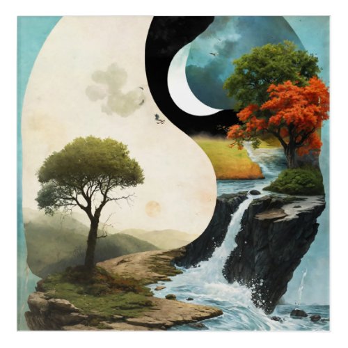 Surreal Yin Harmony Natures Influence Wall Art Acrylic Print