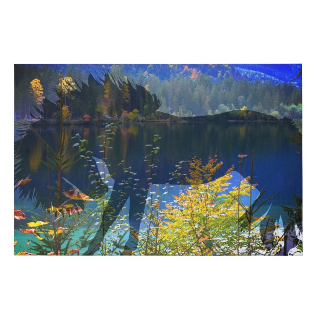 Surrealism Art - Silhouette Horse in Nature Faux Canvas Print (Front)