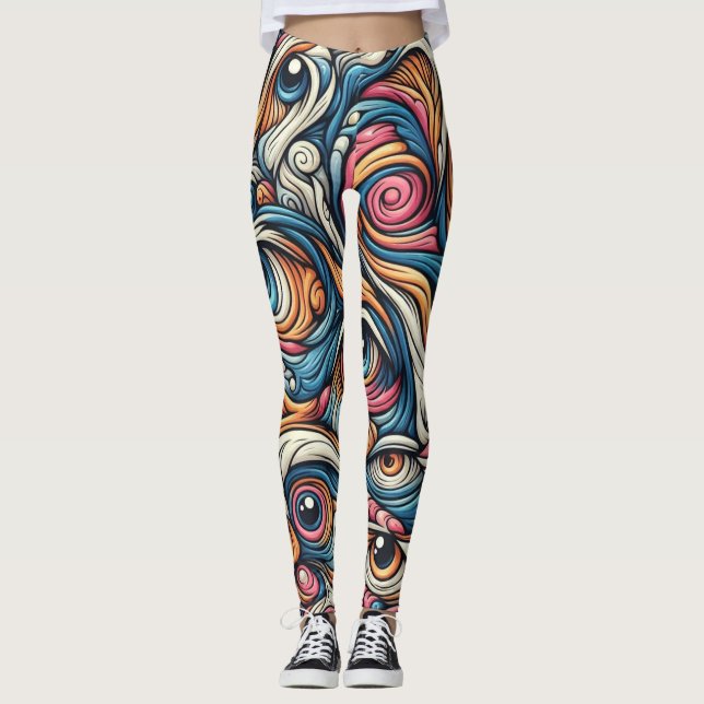 Surrealism theme Pattern Leggings (Front)