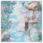 Surrealism Wallpaper with the S Dali clock Fabric