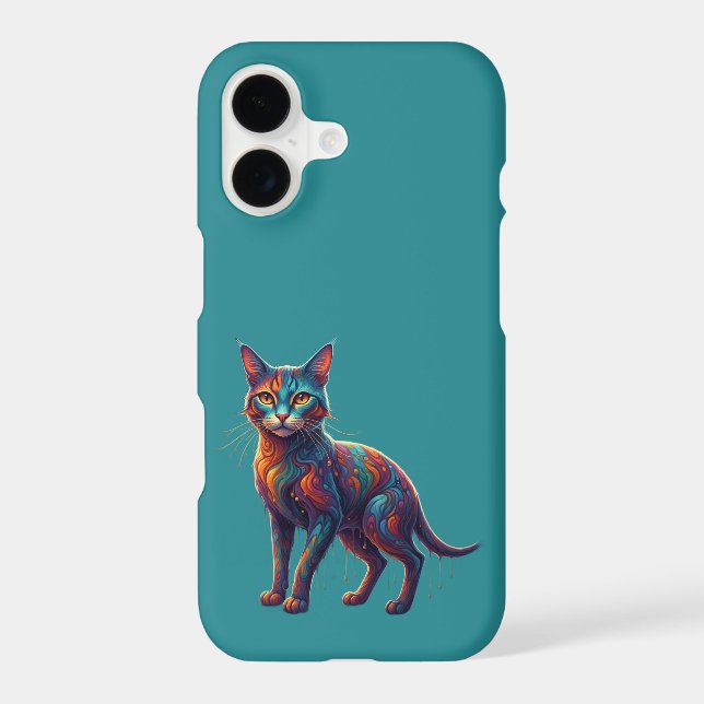 Surrealism Whimsical Time Travel Cat iPhone Case (Back)