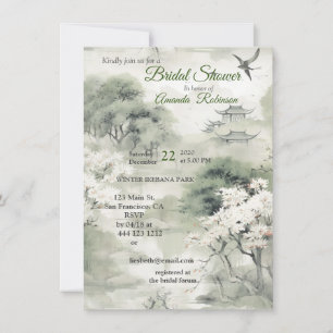 Surrealist Art with Flowers & Birds Invitation