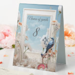 Surrealist Art with Flowers &amp; Birds Table Tent Sign
