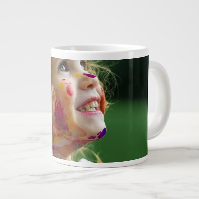 Surrealist Avant-Garde Portrait Mug - Bold Abstrac (Front Right)