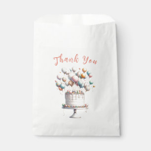 Surrealist, Balloons and Birthday Cake Thank You Favor Bag
