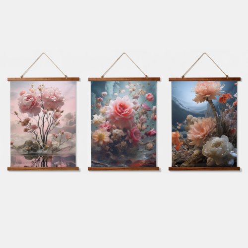 Surrealist flower Art _ Dreamscapes Hanging Tapestry