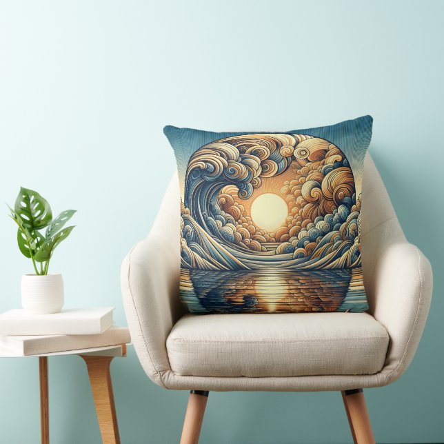 Surrealist Reflection Art Throw Pillow (Chair)