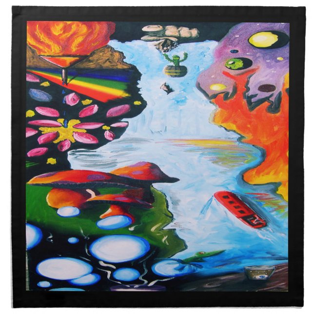 Surrealistic Fantasy Mushroom Wonderland Napkin (Front)