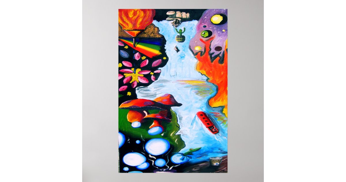 Surrealistic Fantasy Mushroom Wonderland Poster | Zazzle