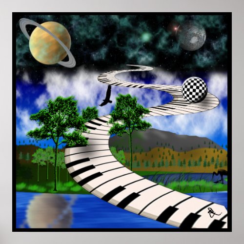 Surrealistic Keyboard Poster