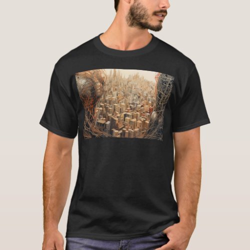 Surrealistic Tangled City T_Shirt