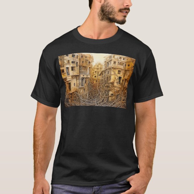 Surrealistic Tangled City T-Shirt (Front)