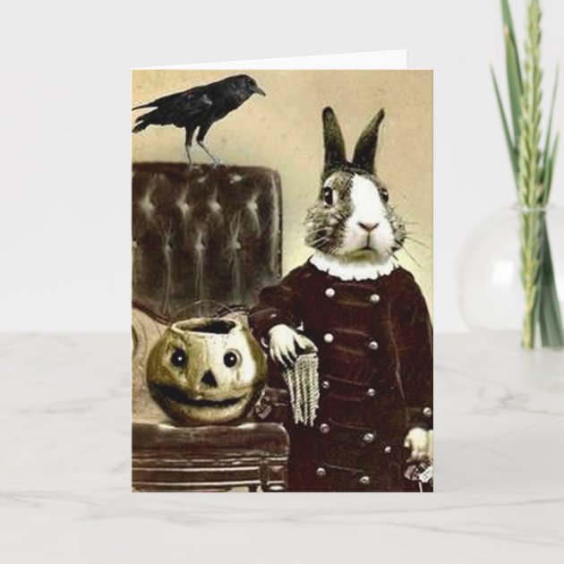 Surrealistic Vintage Art Halloween Greeting Card