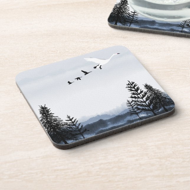 Surrealistic winter landscape  beverage coaster (Left Side)