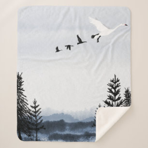 Surrealistic winter landscape  sherpa blanket