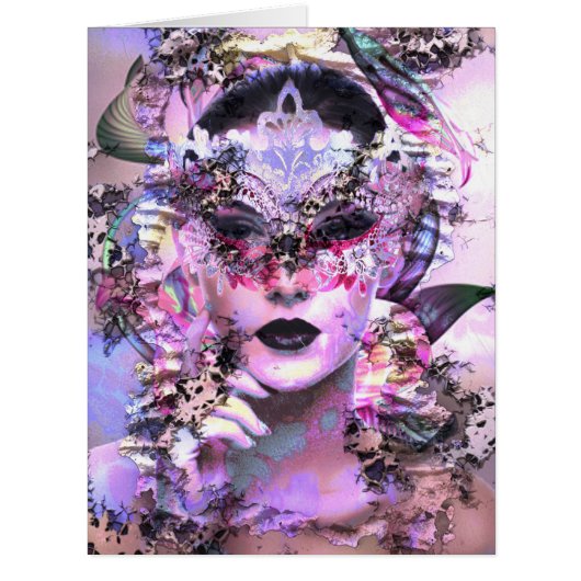 Surrealistic Woman with Mask Cards (Front)