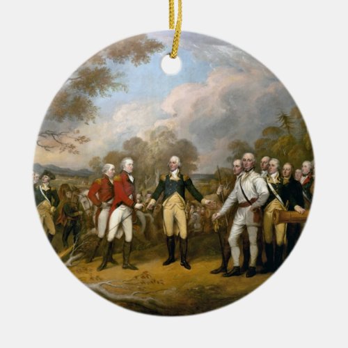 Surrender of General Burgoyne _ 1822 Ceramic Ornament