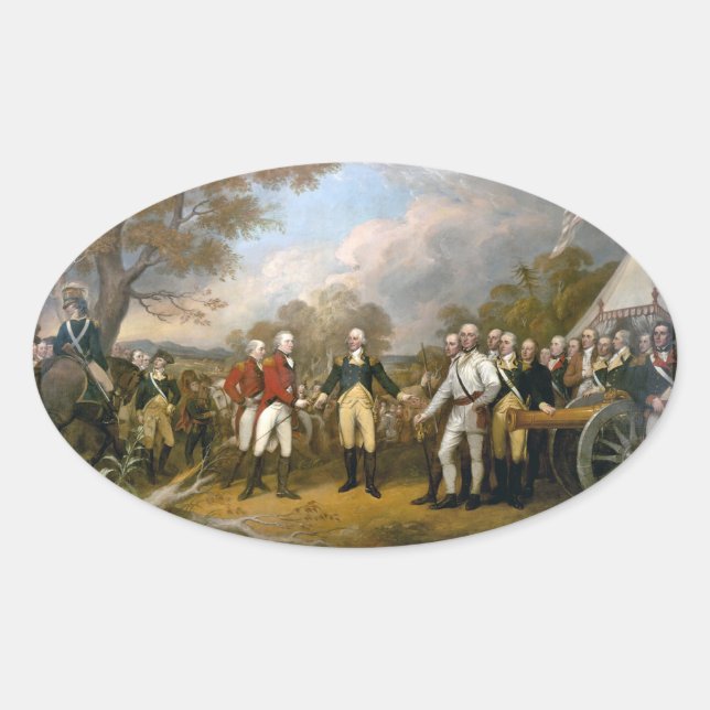 Surrender of General Burgoyne - 1822 Oval Sticker (Front)