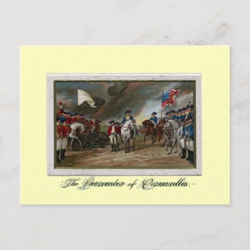 Surrender of Lord Cornwallis at Yorktown Postcard