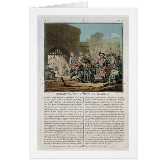 Surrender of the city of Madras, 1746, engraved by (Front)