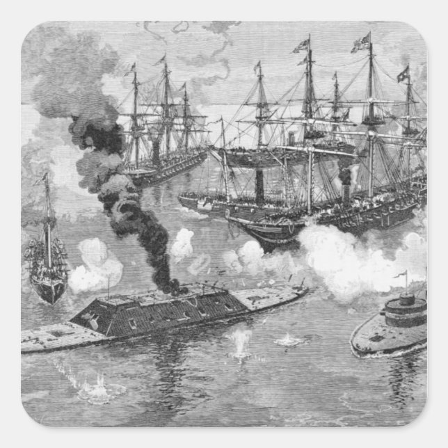 Surrender of the 'Tennessee', Battle of Mobile Square Sticker (Front)