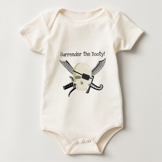 SURRENDER THE BOOTY! PIRATE PRINT BABY BODYSUIT